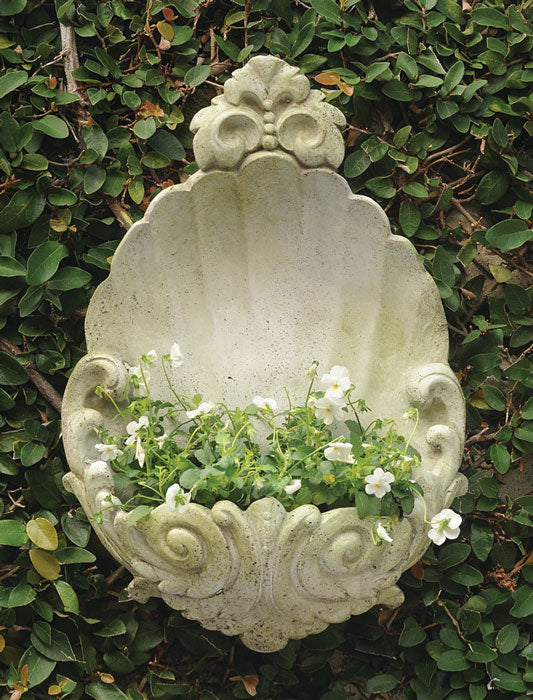 stone hanging planter Scalloped Wall Planter – Charleston Gardens