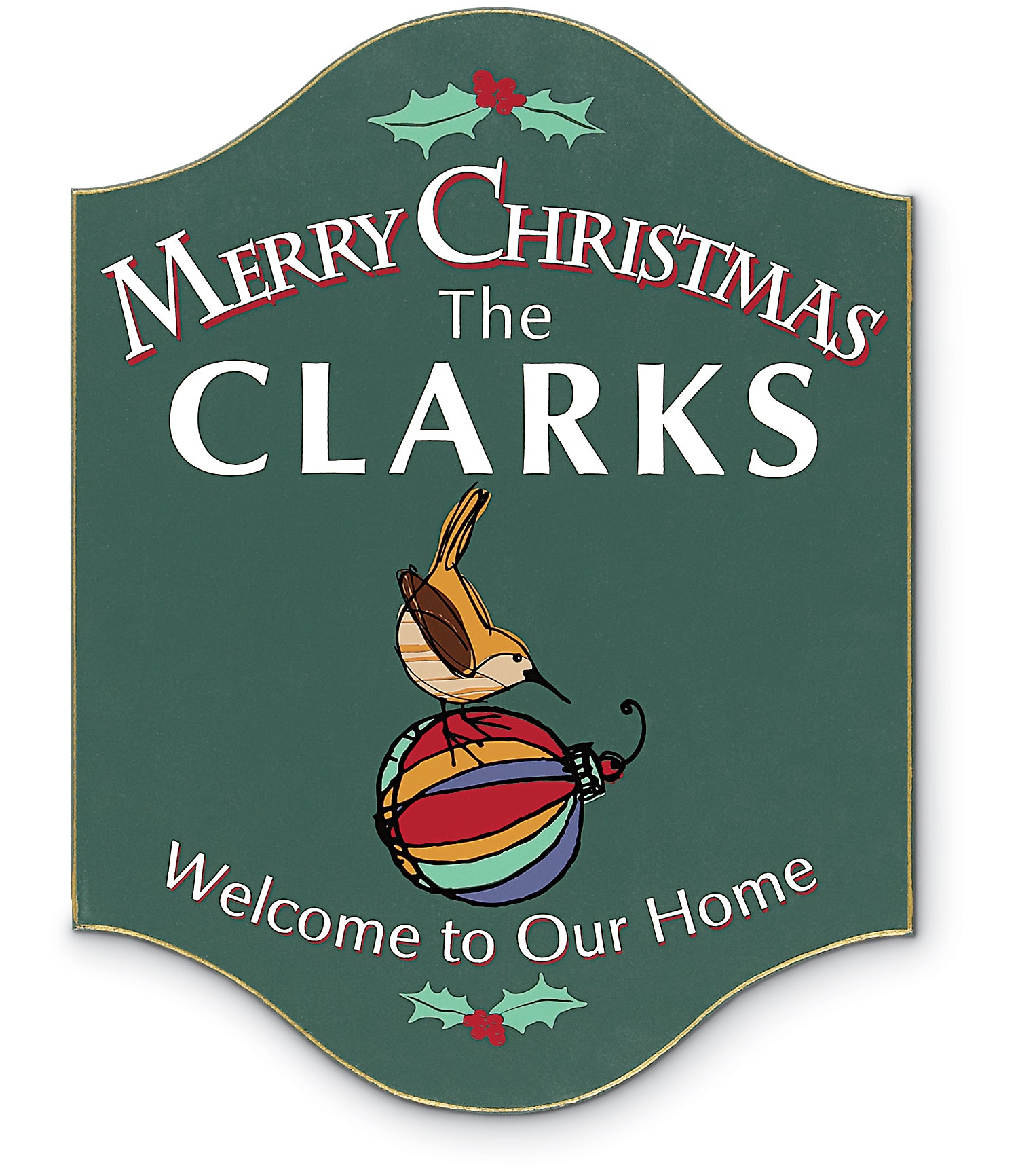 Wren Personalized Holiday Sign Charleston Gardens