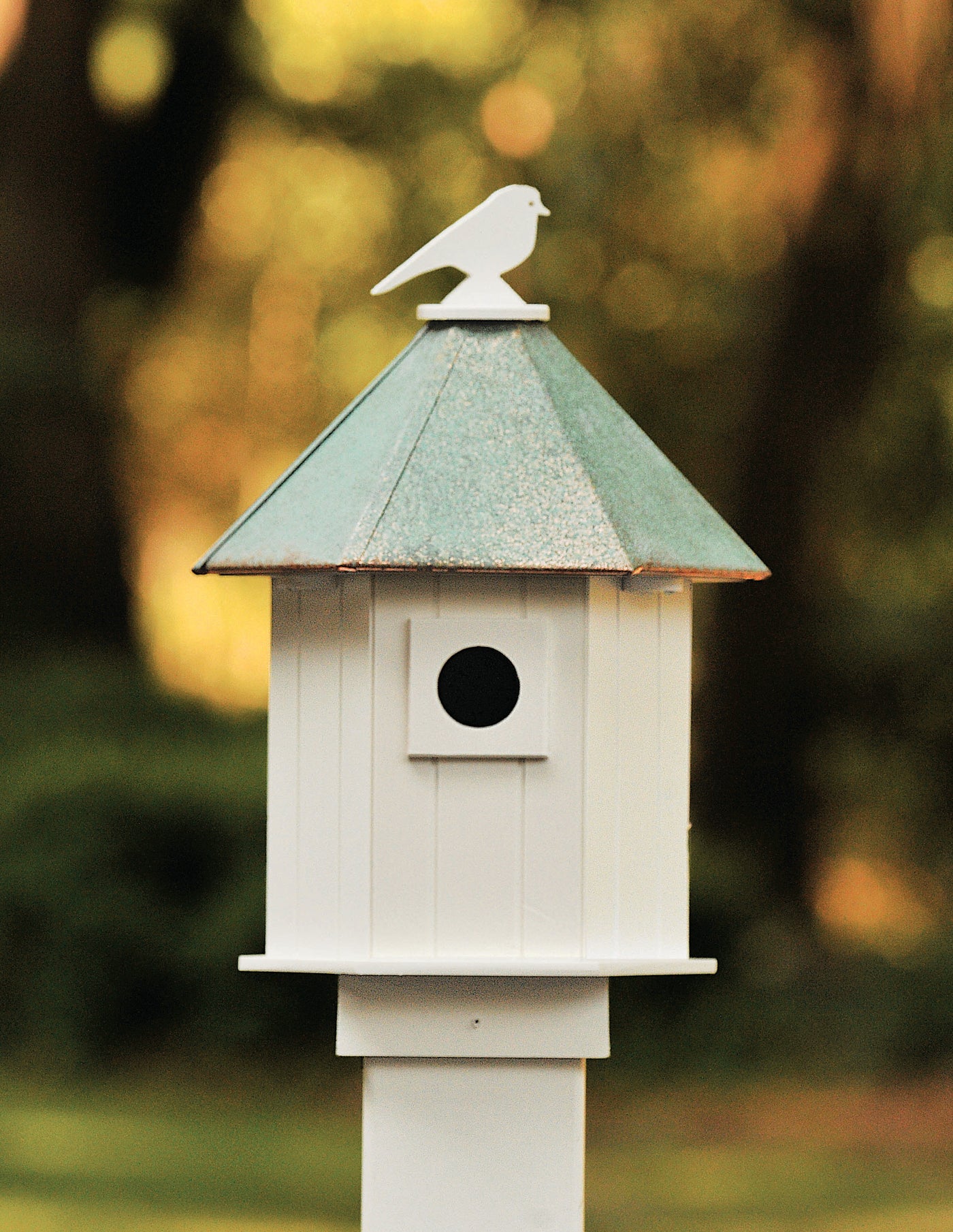 Birdhouse with Bird Finial