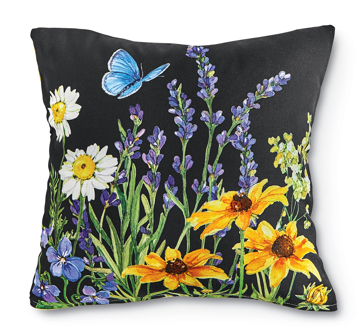 Flower Dance Pillow I (Blue Butterfly)