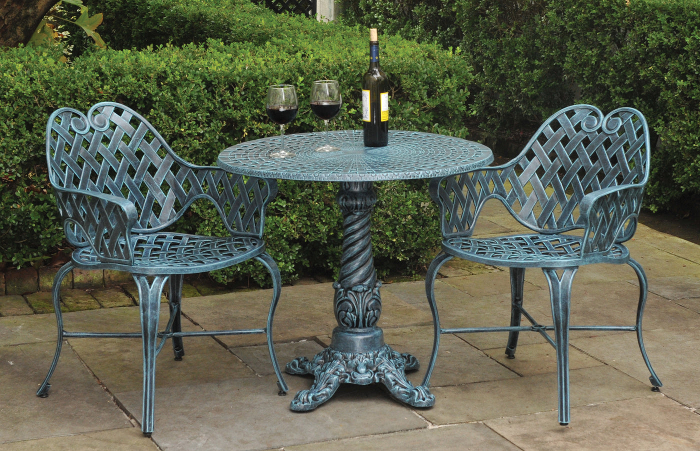 French Weave Bistro Set (Table and Two Chairs)