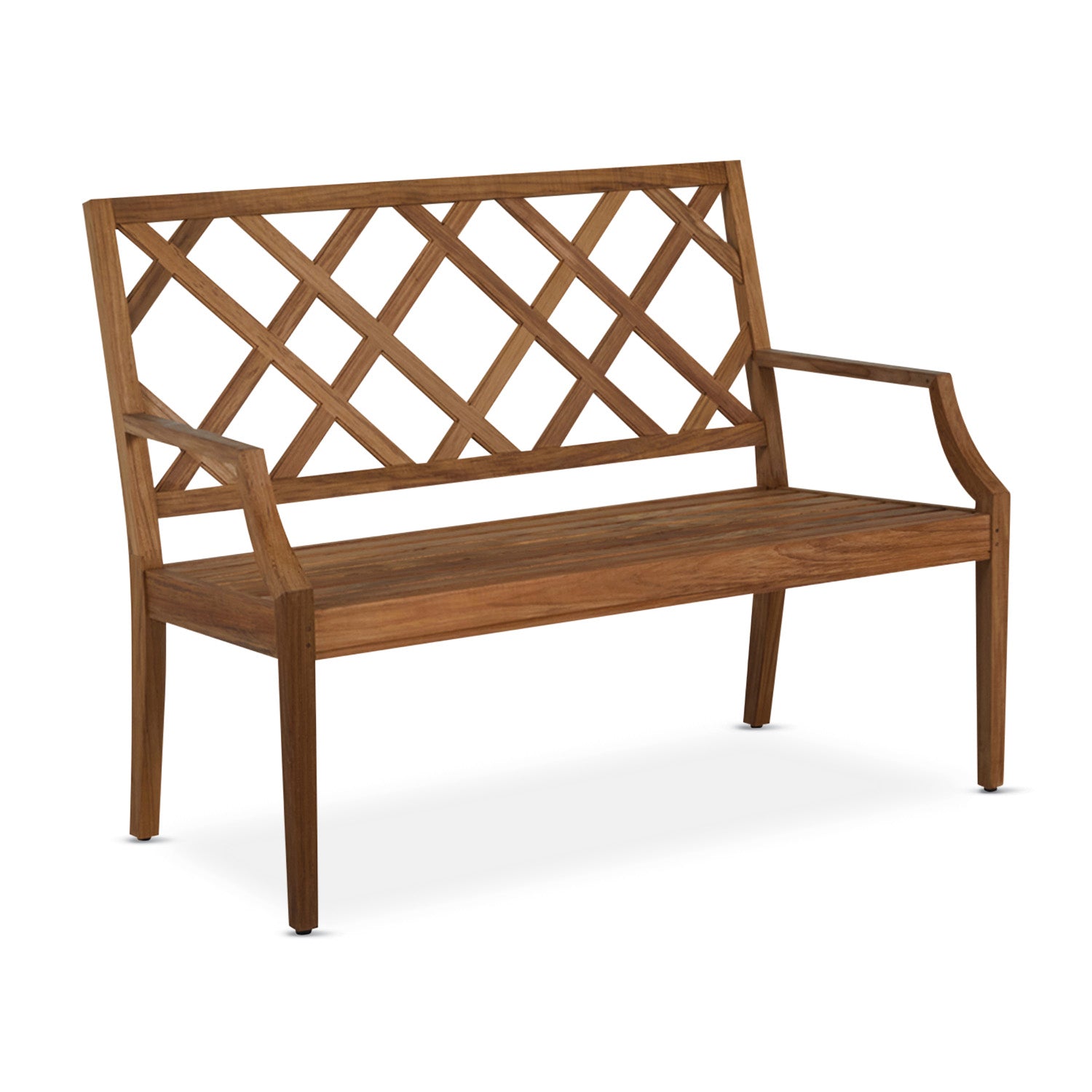 Lattice Teak Bench Charleston Gardens