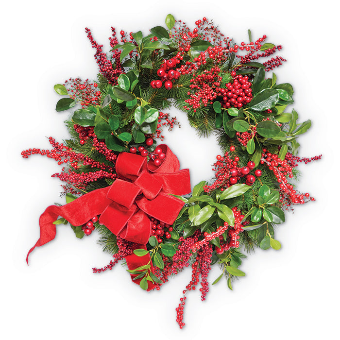 Red Berries and Pine Wreath