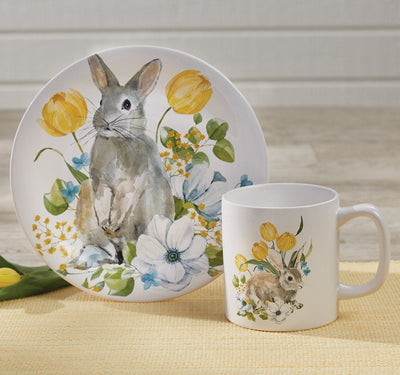 Bunny Plates (Set of Four) and Mugs (Sets of Four)