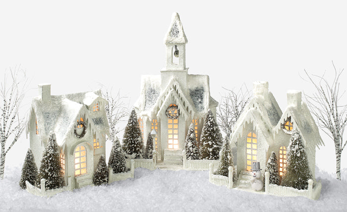Winter Lighted Church