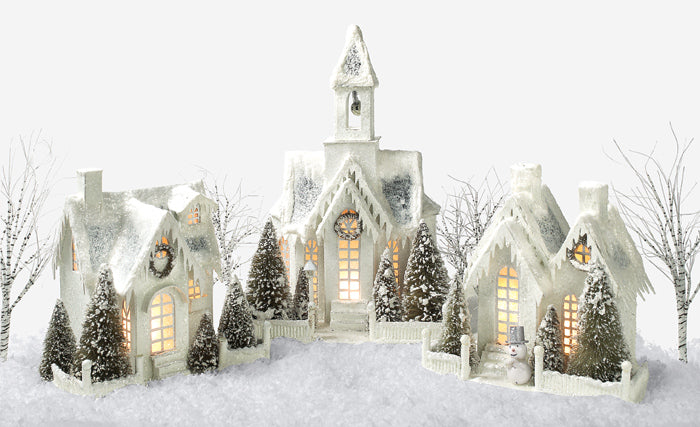 Winter Lighted Cottages (Set of Two)