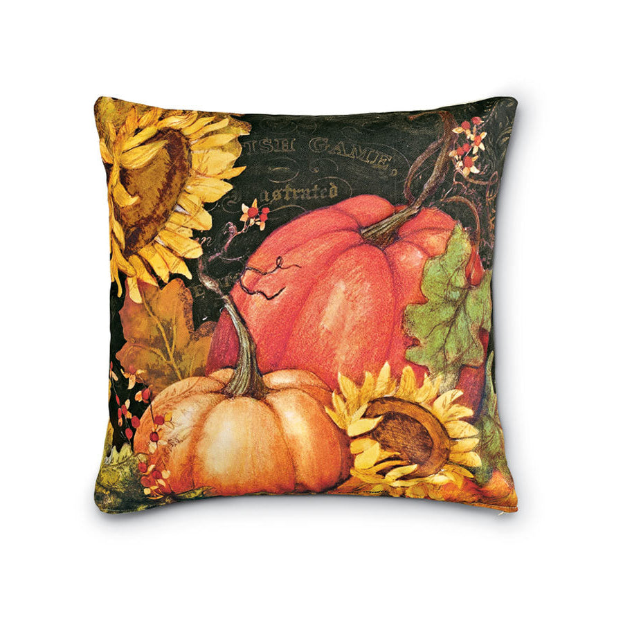 Pumpkins and Sunflowers Pillow I