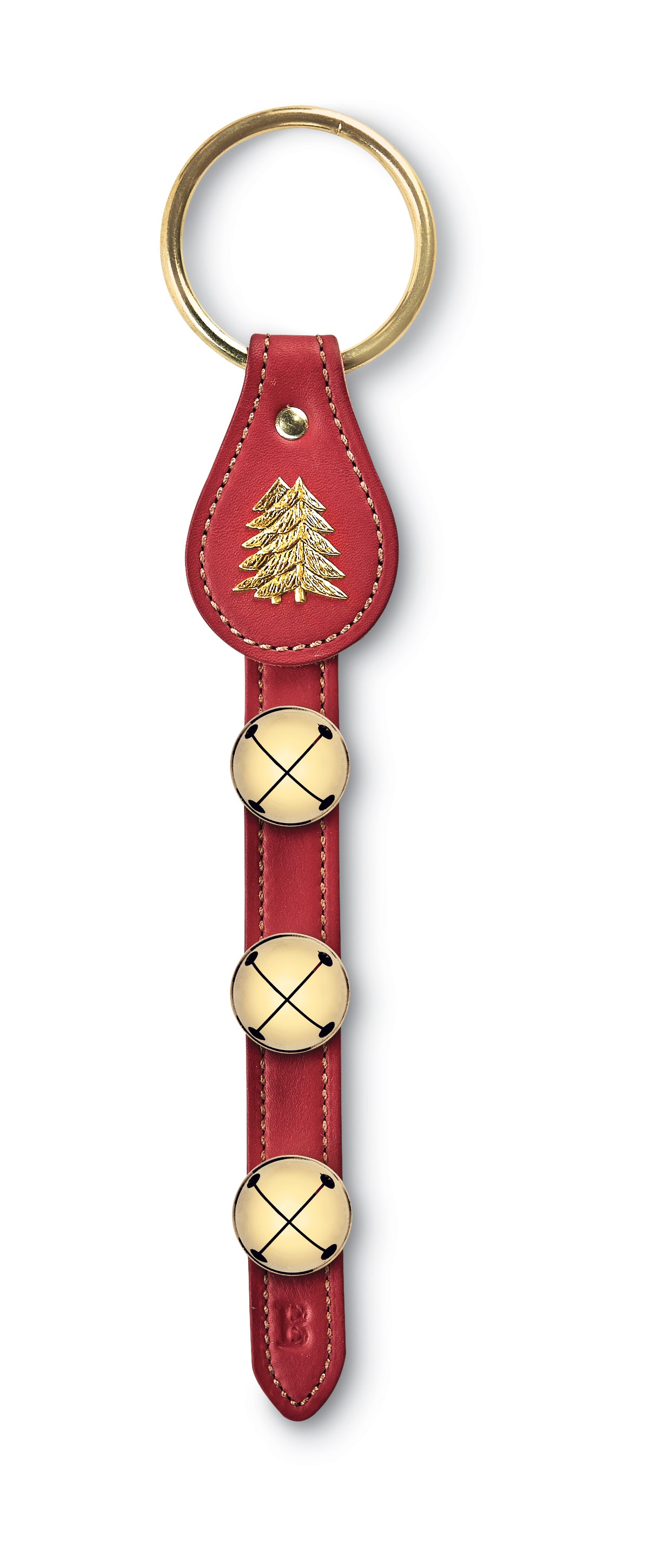 Red Strap with Brass Bells and Tree Charm