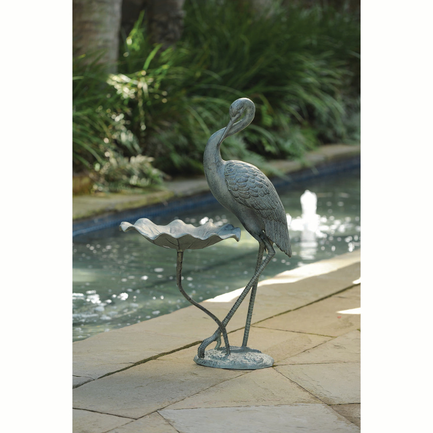 Crane Birdbath/Feeder