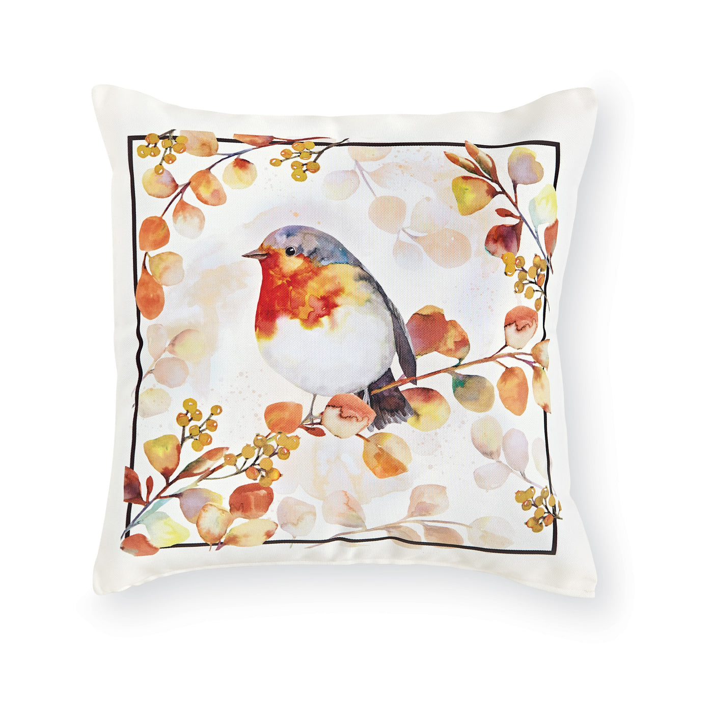 Friendly Autumn Robin Pillow II