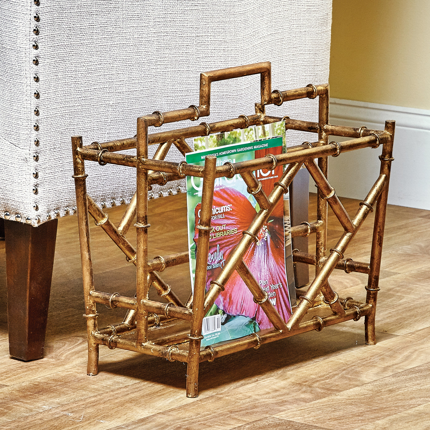 Iron Bamboo Magazine Rack