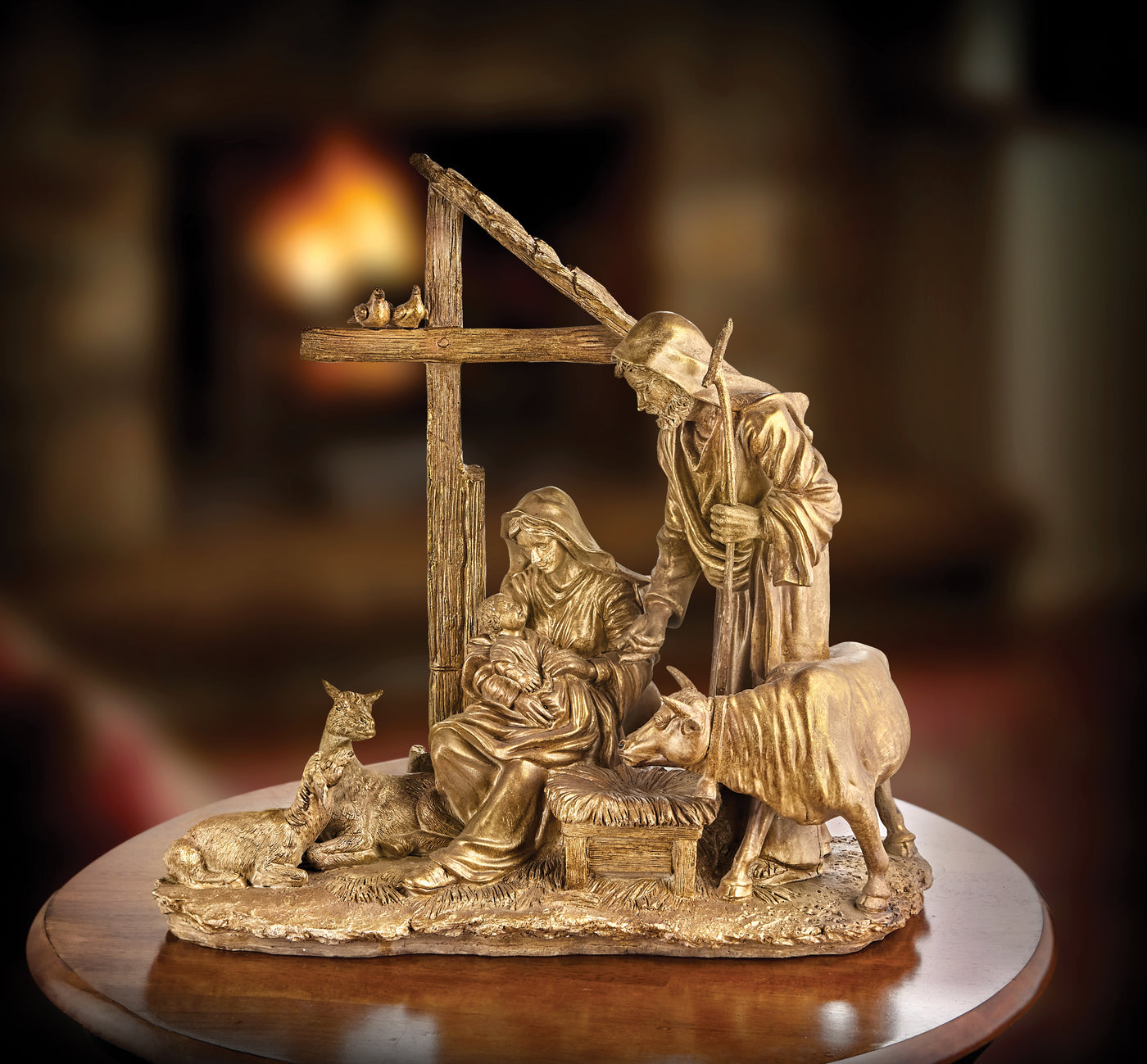 Nativity in Antique Gold