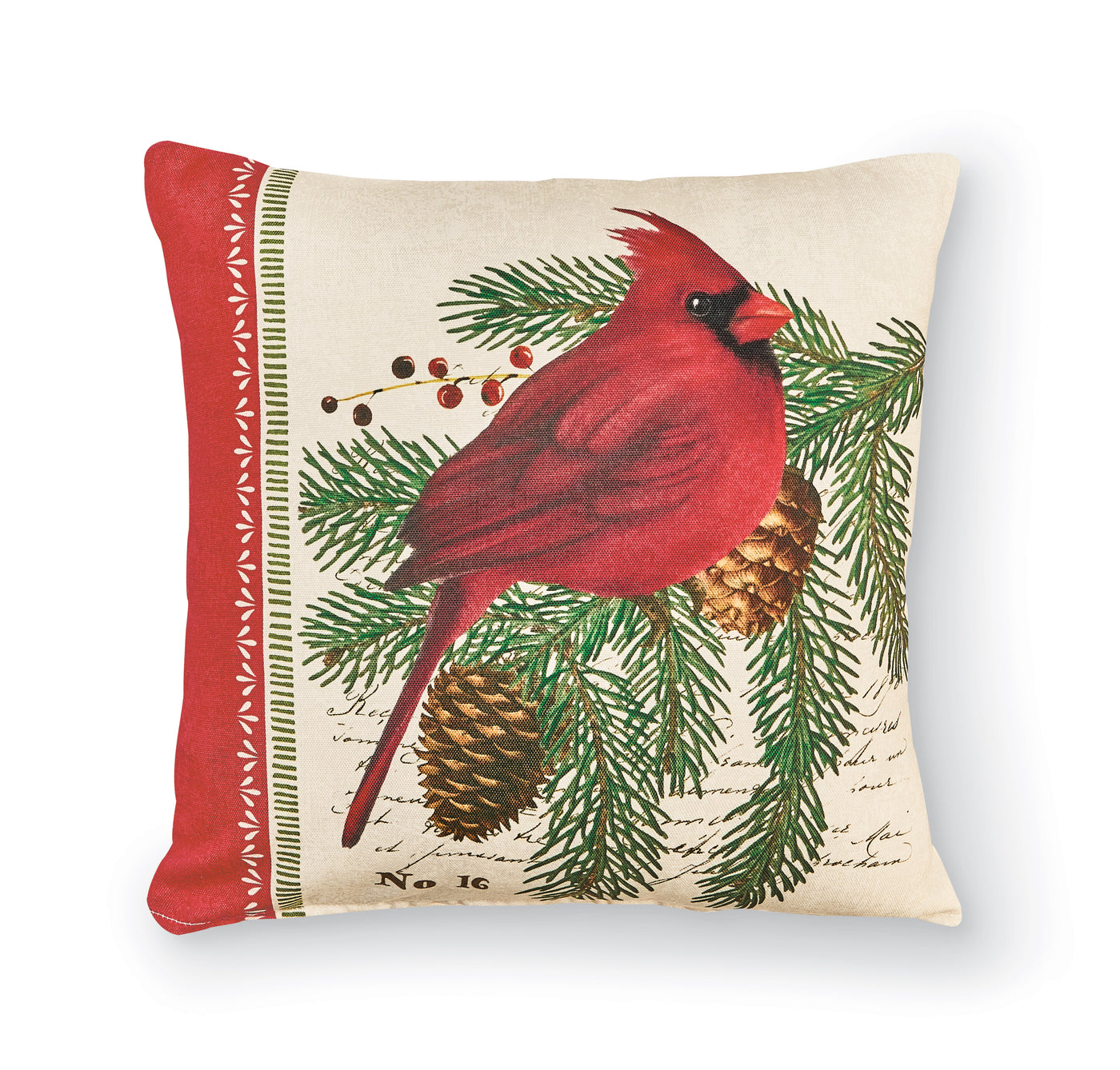 Winter Bird Pillow - Cardinal