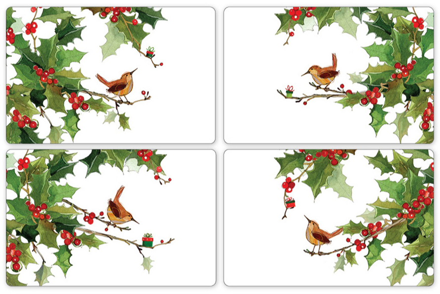 Wren and Holly Placemats (Set of Four)