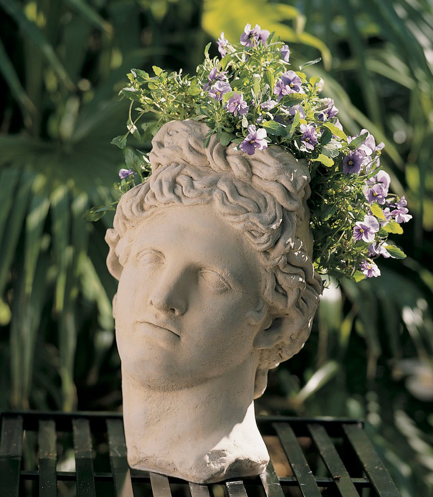 greek statue head planter pot Apollo Planter – Charleston Gardens