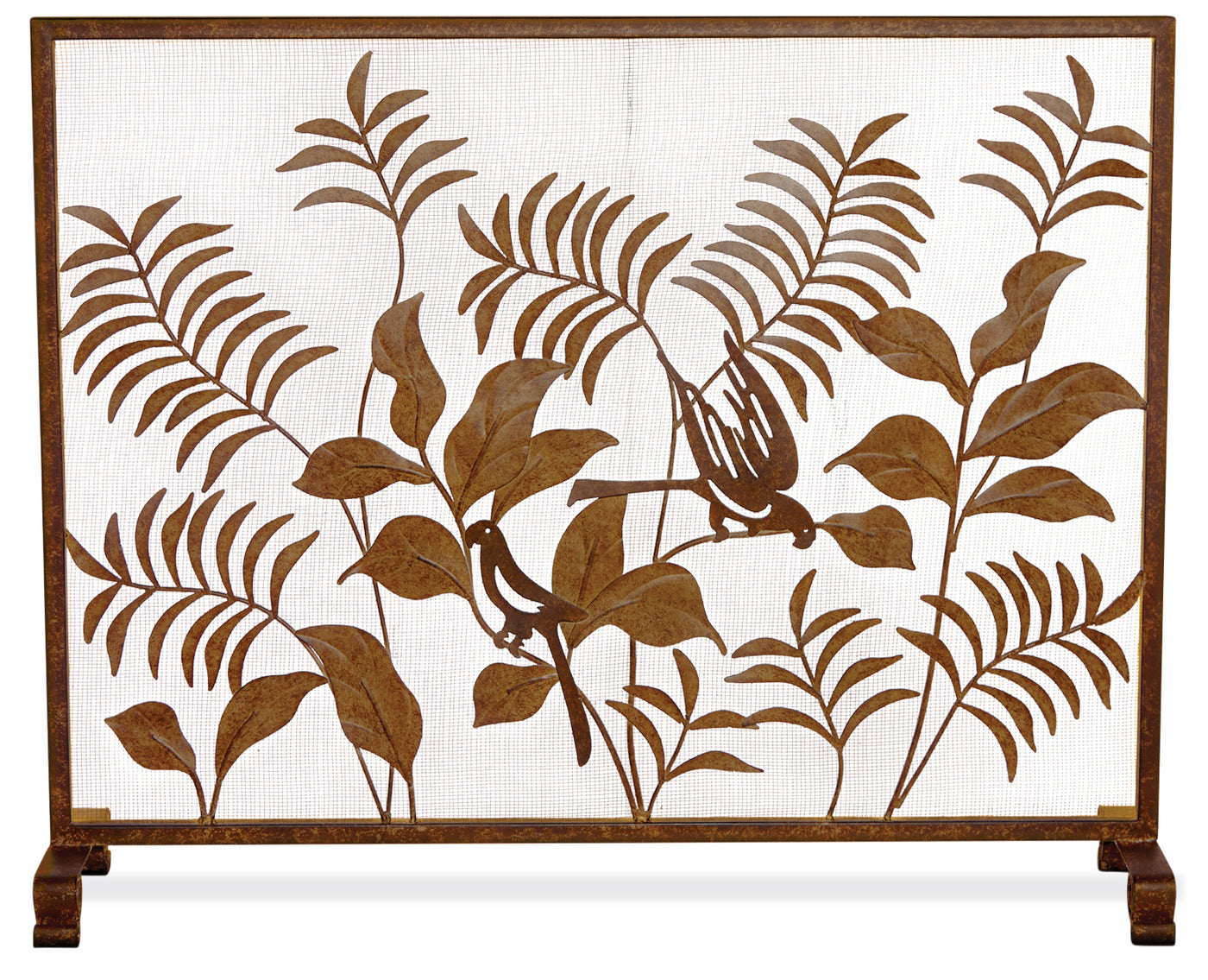 Birds and Greenery Fire Screen