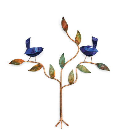 Birds on Branches Copper Wall Art