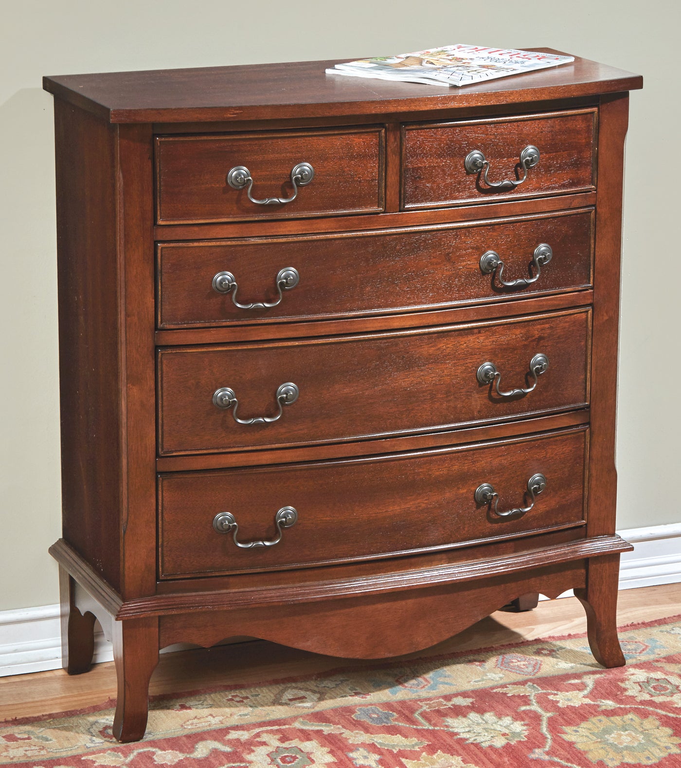 Bow Front Chest with Five Drawers