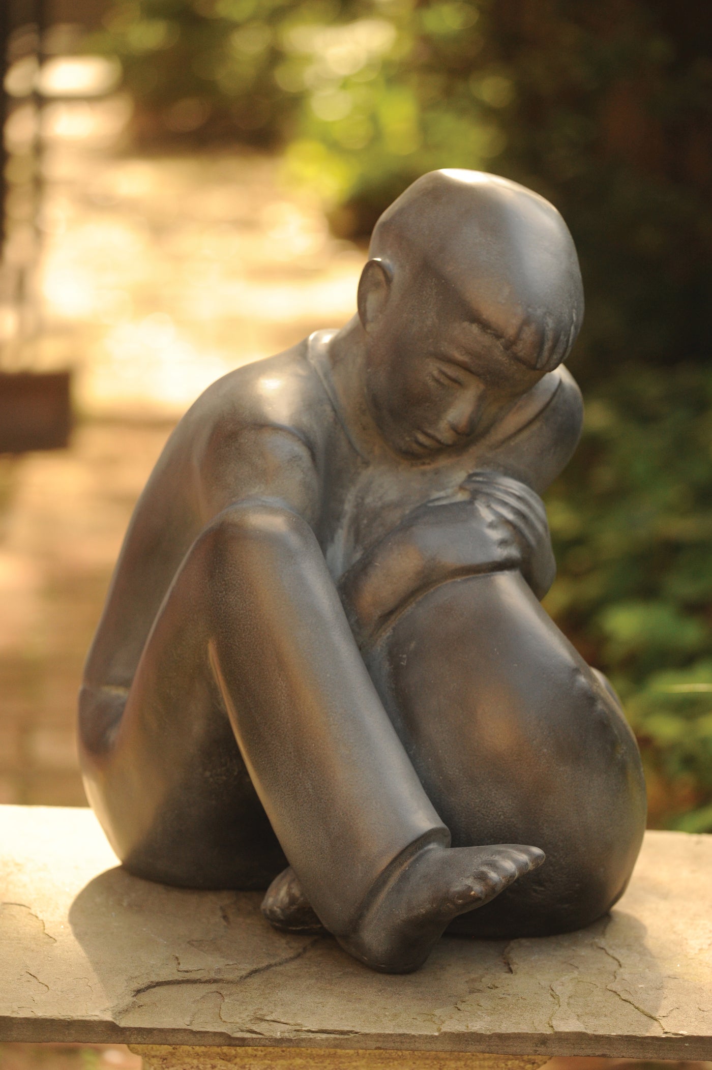 Boy and Dog Statue