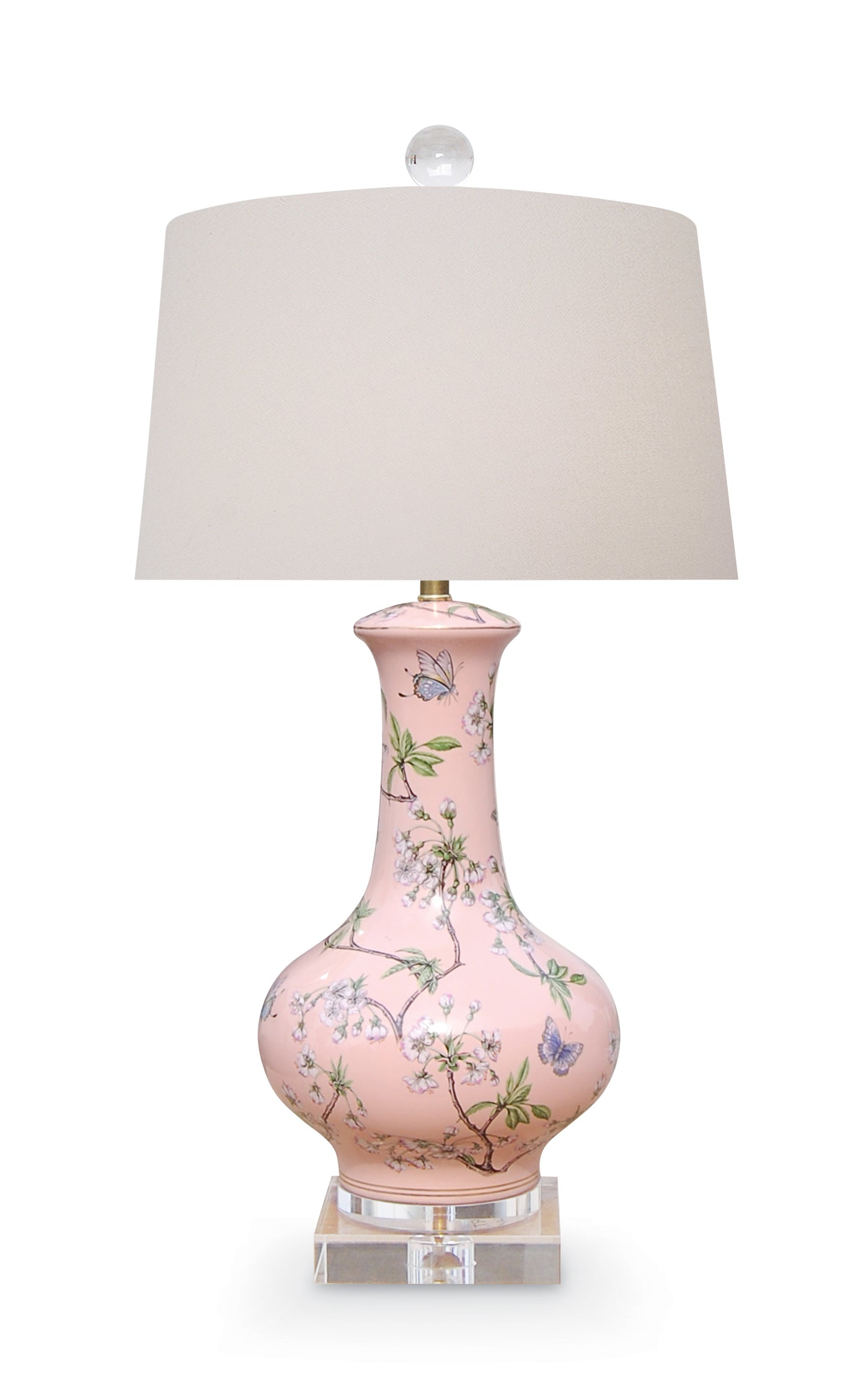 Cherry Blossoms Pink Vase Lamp