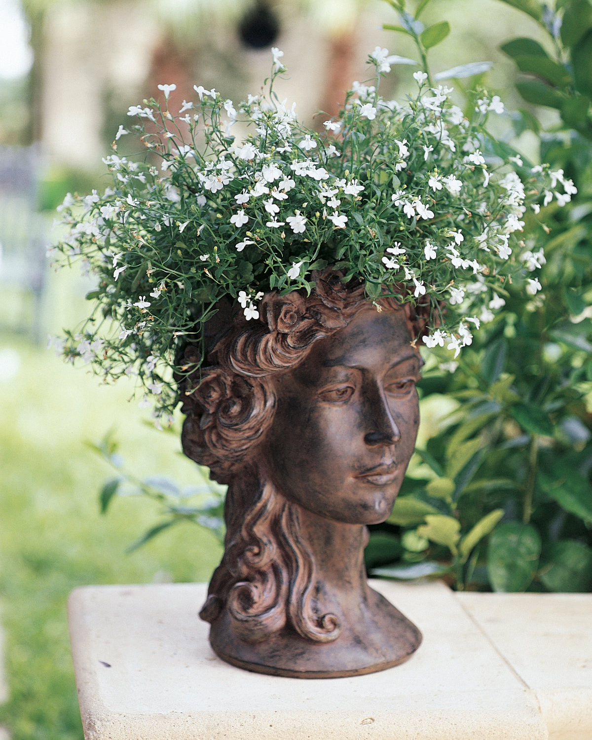 Lady with Flowers Planter