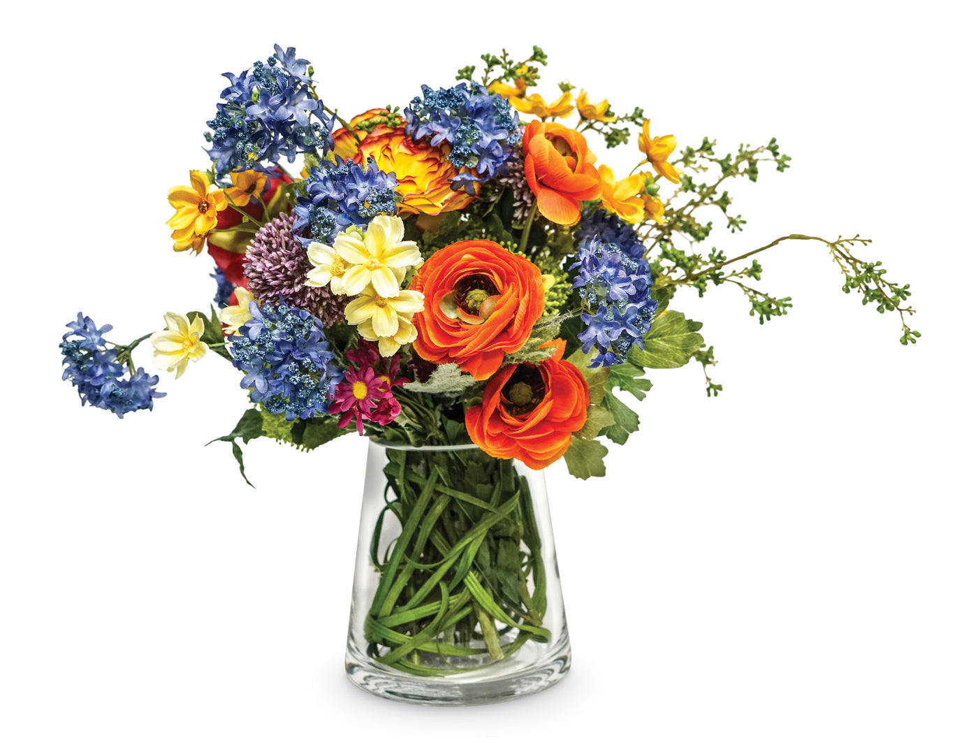 Vibrant Bouquet in Glass Vase