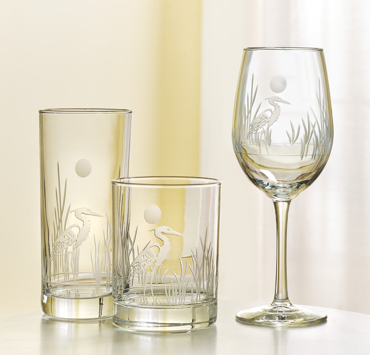 Heron Glasses (Sets of Four)