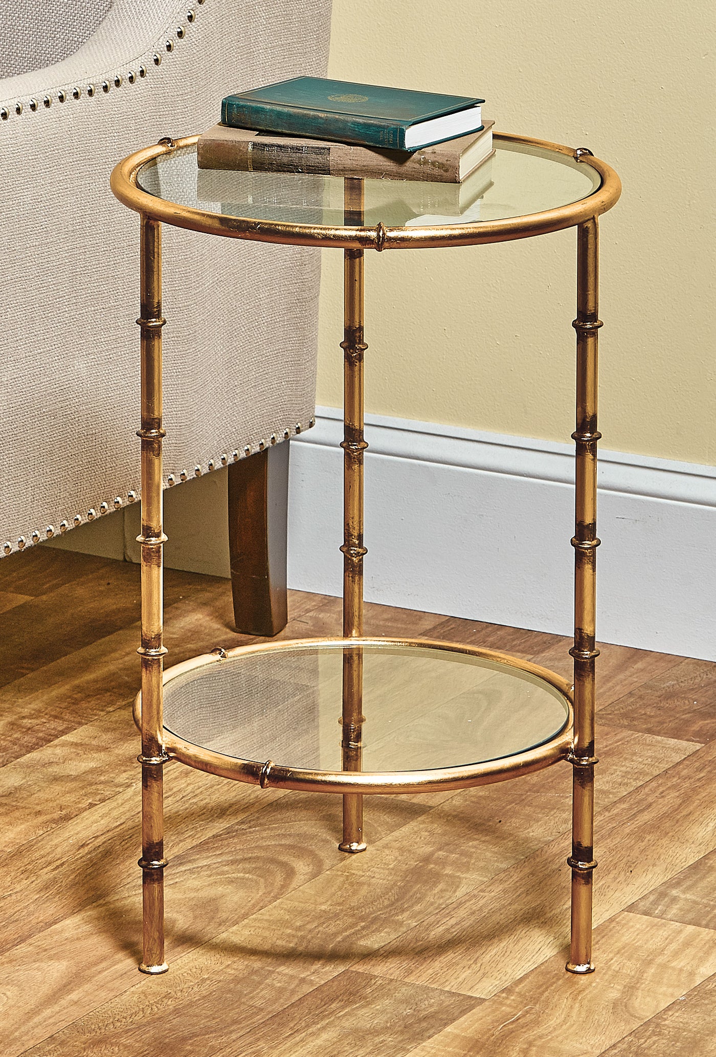 Antique Gold Iron Bamboo Table