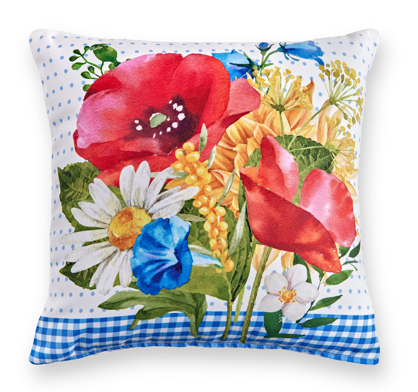 Poppy Bouquet Pillow I