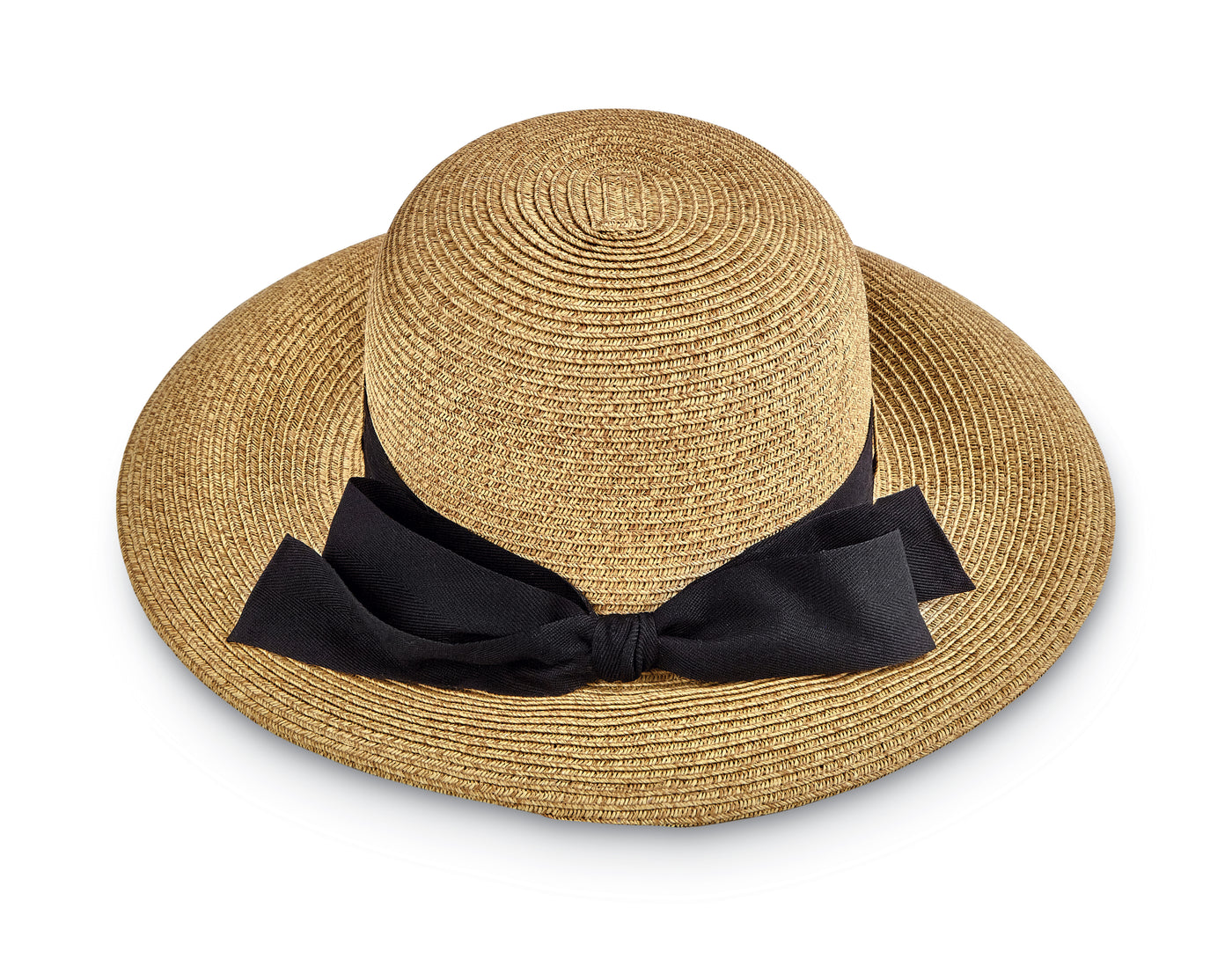 Twill Sun Hat with Black Ribbon