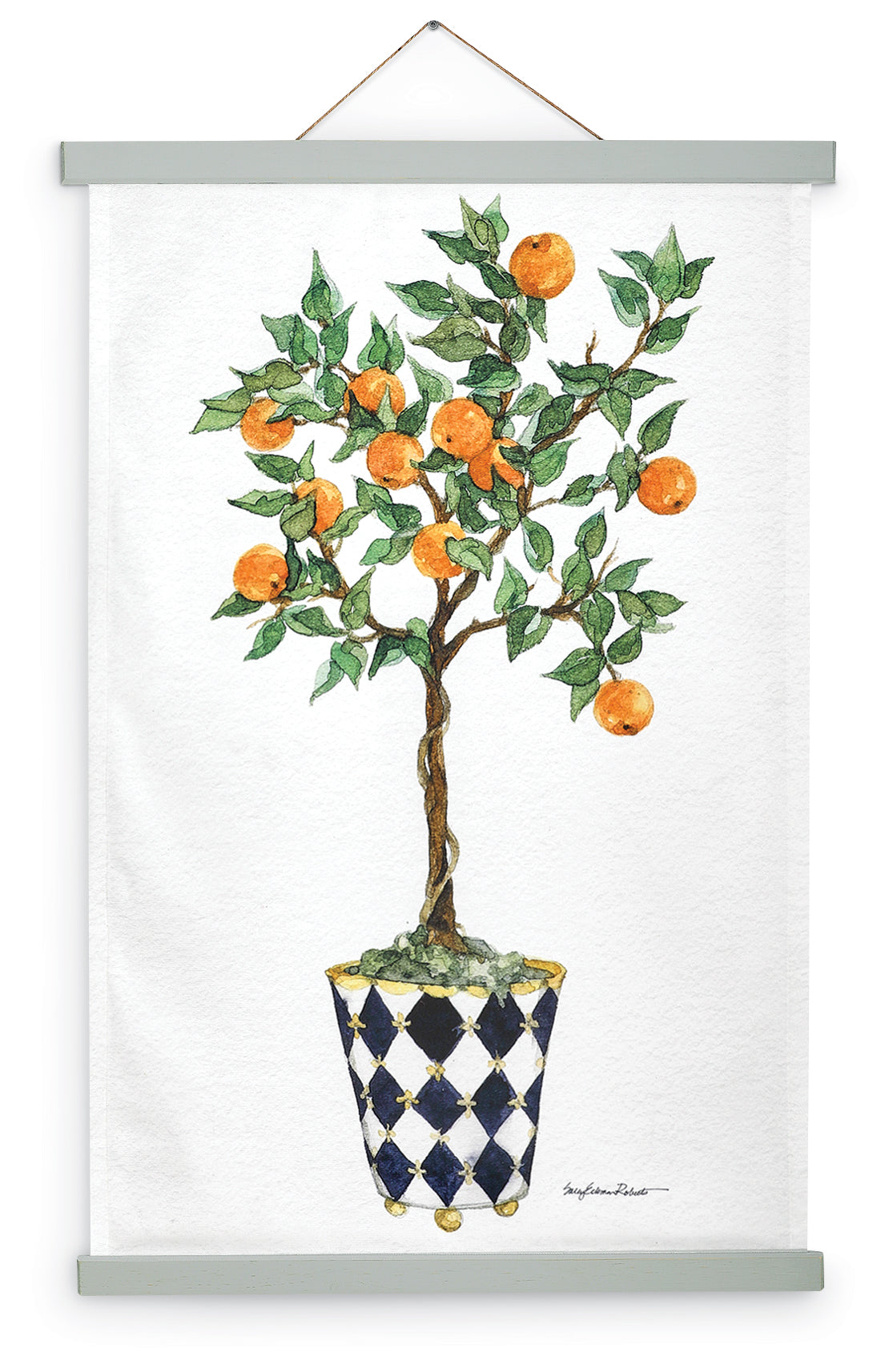 Orange Topiary Tree Wall Art