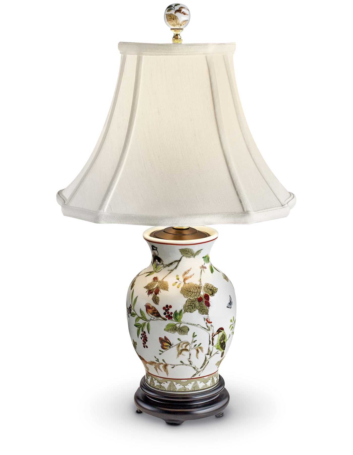 Birds and Berries Vase Lamp